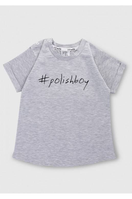 Melange grey kids T-shirt &quot;polishboy&quot;