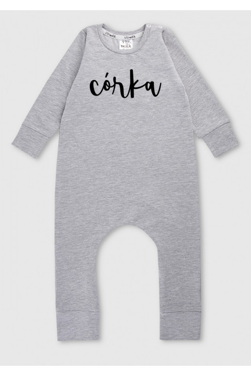 Melange grey long sleeved romper &quot;córka&quot;