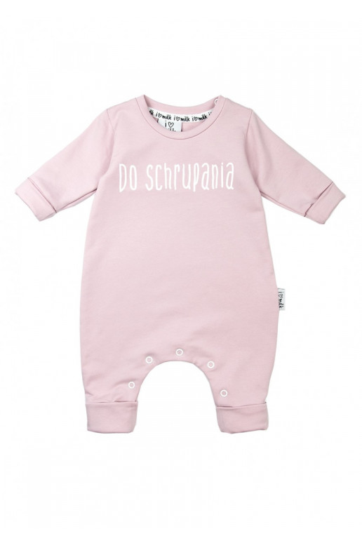 Powder pink long sleeved romper &quot;do schrupania&quot;