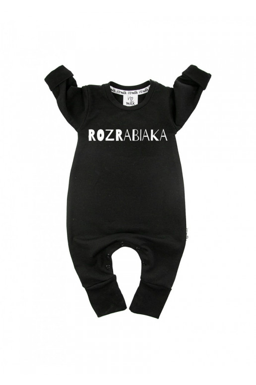 Black &quot;rozrabiaka&quot; long sleeves romper