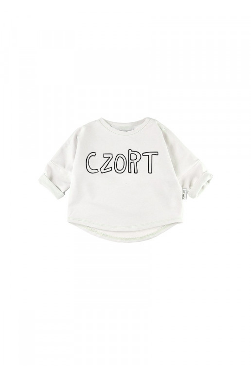 White kid&#039;s &quot;czort&quot; sweatshirt