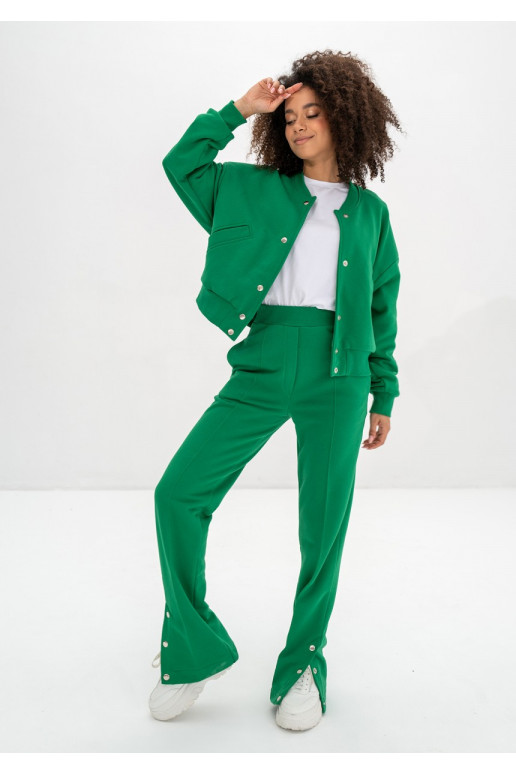 Club - Kelly green snap-buttoned sweatshirt