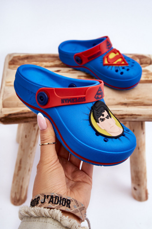 Laste crocs stiilis sussid Superman Grendene Kids JJ385004 Sinist värvi