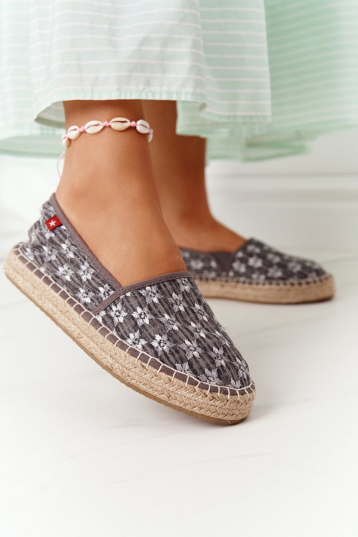 espadrillidmustrigaj Platformie Big Star AA274680 Halli värvi