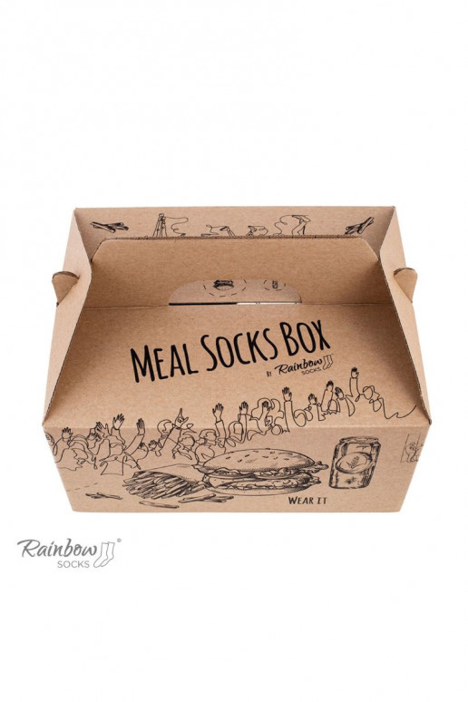 Sokid Meal Socks Box Burger Fried Õlu 5 Par